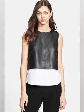Theory Leather Sleevless Top SP